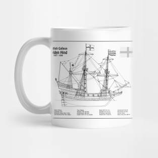 Golden Hind or Golden Hinde. Francis Drake Ship - BDL Mug